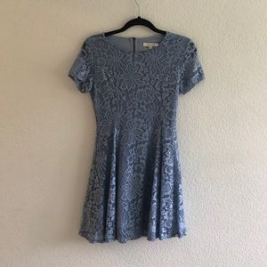 Blue floral lace dress